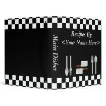 Large Chequerboard Personalized Recipe Binder