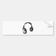 Large DJ Headphones Bumper Sticker