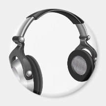 Large DJ Headphones Refrigerator Magnets