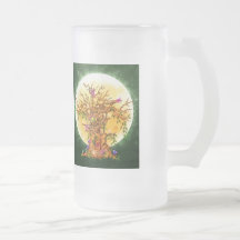 Large Frosted Glass Mug Fairy Tree