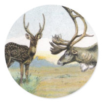 Large Game & Antlers Round Sticker