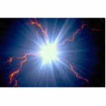 Large glowing electro-charge over blue background photo cut outs