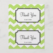 Large green chevron diy wedding gift bag hang tag full colour flyer