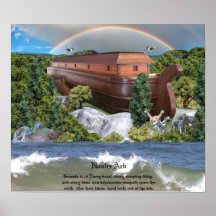 Large Noahs Ark Diorama Gloss Canvas Picture Posters
