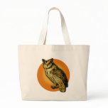 Large Owl with Orange Moon Tshirts, Mugs bags