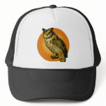 Large Owl with Orange Moon Tshirts, Mugs hats
