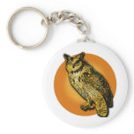 Large Owl with Orange Moon Tshirts, Mugs keychains