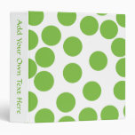 Large Pea Green Dots on White. Binders