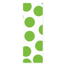 Large Pea Green Dots on White. Business Card Template