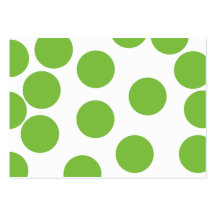 Large Pea Green Dots on White. Business Card Template