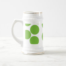 Large Pea Green Dots on White. Coffee Mugs