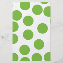 Large Pea Green Dots on White. Flyer