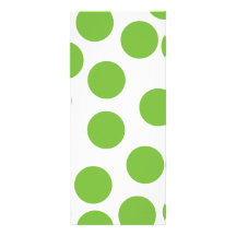 Large Pea Green Dots on White. Rack Cards