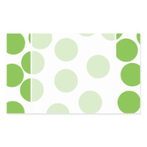 Large Pea Green Dots on White. Rectangle Stickers
