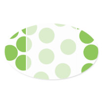 Large Pea Green Dots on White. Sticker