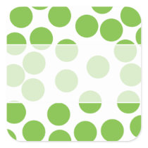 Large Pea Green Dots on White. Stickers