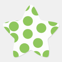 Large Pea Green Dots on White. Sticker