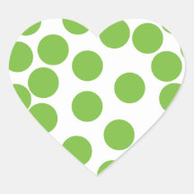 Large Pea Green Dots on White. Sticker