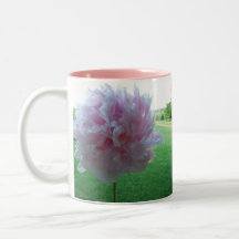 Large Pink Peony Flower Mug