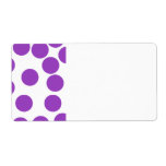 Large Purple Dots on White. Custom labels