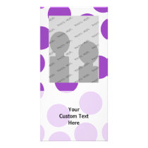 Large Purple Dots on White. Custom Photo Card Template