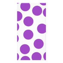 Large Purple Dots on White. Custom Photo Card