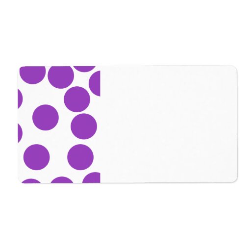 Large Purple Dots on White. Shipping Label