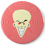 Large Retro Toon Optical Illusion Hypnotizer Guy Pinback Button