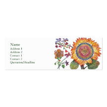 Large Sunshine Flower Profile Card Business Card Template