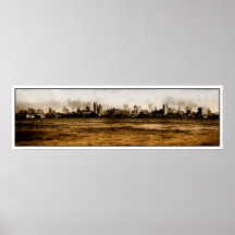 Large vintage panoramic view New York City Skyline Posters