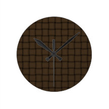 Large Weave - Cafe Noir Round Wallclocks