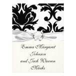 large white and black bold damask custom invites