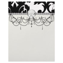 large white and black bold damask letterhead design