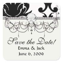 large white and black bold damask stickers