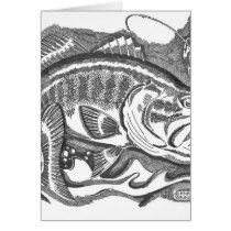 Largemouth Bass in the cattails Greeting Cards