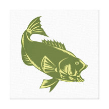 largemouth bass jumping canvas prints