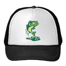 largemouth bass jumping retro hat