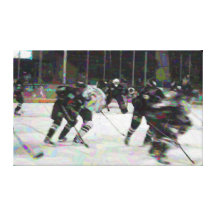 Larger Custom Hockey Action Art Stretched Canvas Prints