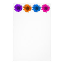 L'art de bruit coloré fleurit la papeterie papier à lettre