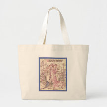 L'art vintage Nouveau de lis et de ~ rose imprimen Sacs Fourre-tout