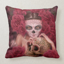 Las Calaveras Throw Pillow