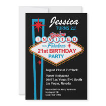 Las Vegas 21st Birthday Party Invitation