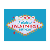 Las Vegas 21st Birthday Postcard