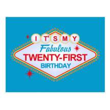 Las Vegas 21st Birthday Postcard