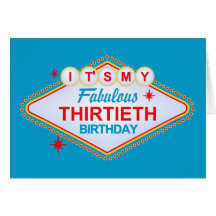 Las Vegas 30th Birthday Cards