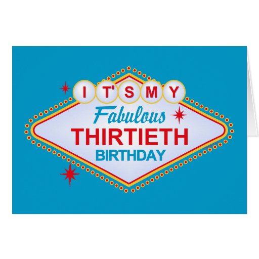 Las Vegas 30th Birthday Cards