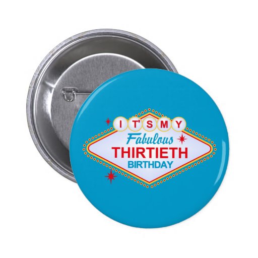 Las Vegas 30th Birthday Pinback Button