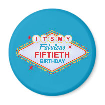 Las Vegas 50th Birthday Fridge Magnet