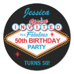 Las Vegas 50th Birthday Party Stickers
