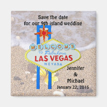 Las Vegas 9th Island Save the Date Refrigerator Magnet